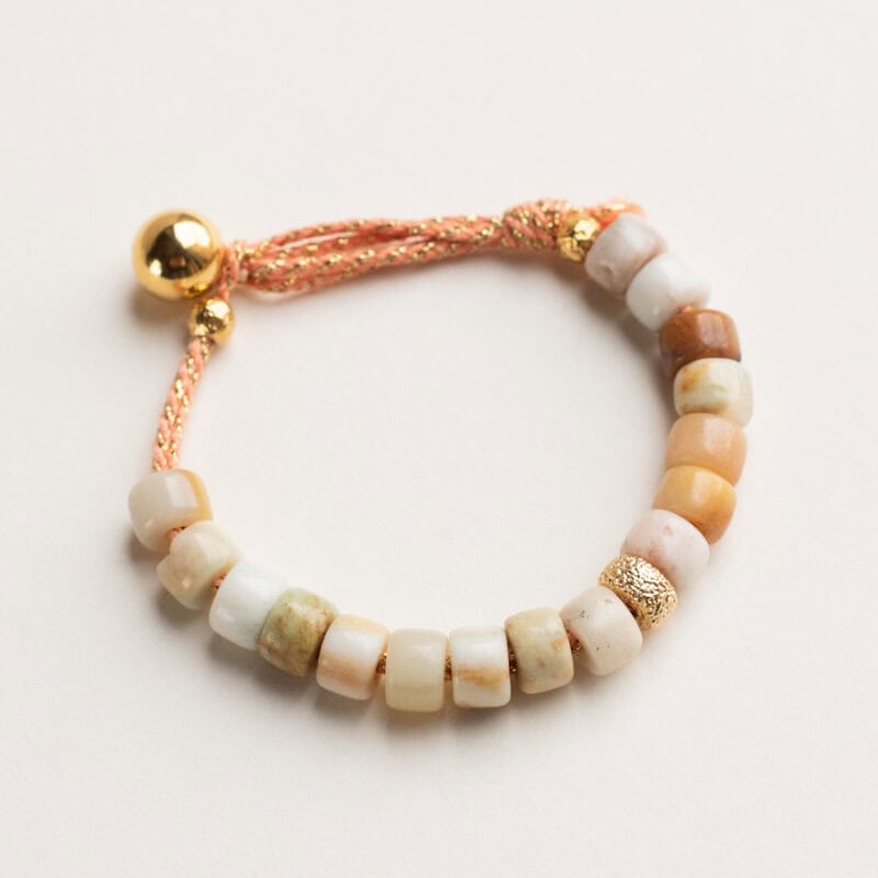 Neutral toned beaded friendship bracelet - AMIE Paris - Silverado Jewellery