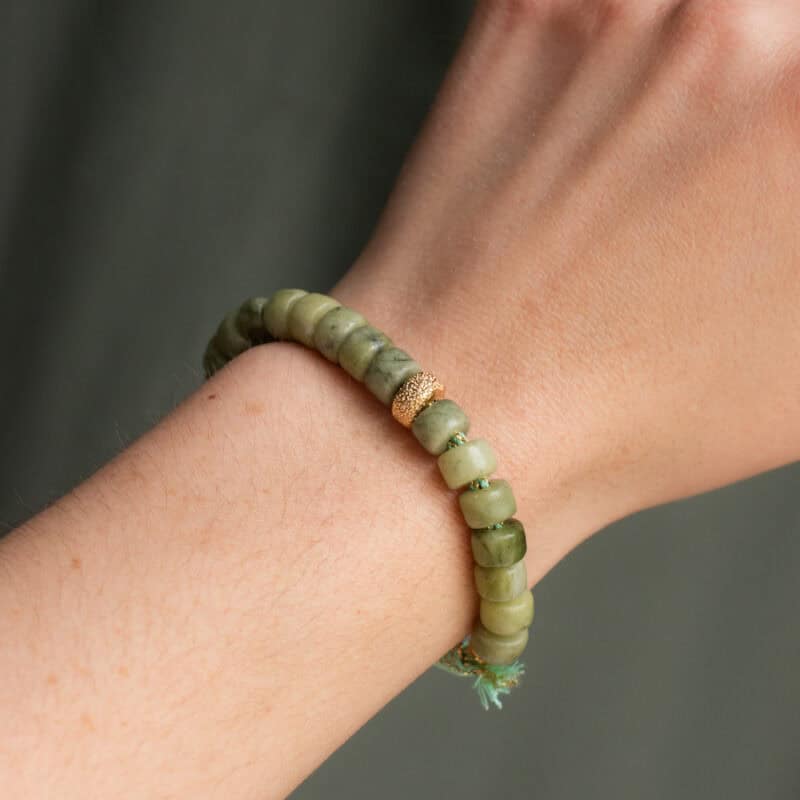 green beaded friendship bracelet - AMIE Paris - Silverado Jewellery