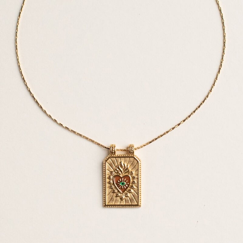 Sacred Heart Tag Necklace - AMIE Paris - Silverado Jewellery