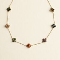Rainbow flower Beaded Necklace - AMIE - Silverado Jewellery