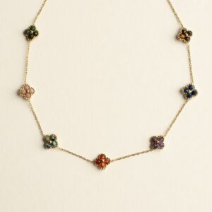 Rainbow flower Beaded Necklace - AMIE - Silverado Jewellery