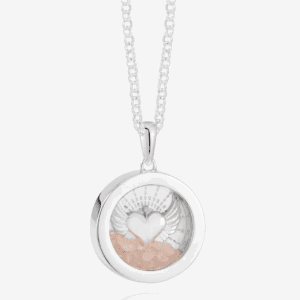 Silver guardian angel rose quartz amulet necklace - Rachel Jackson - Silverado Jewellery