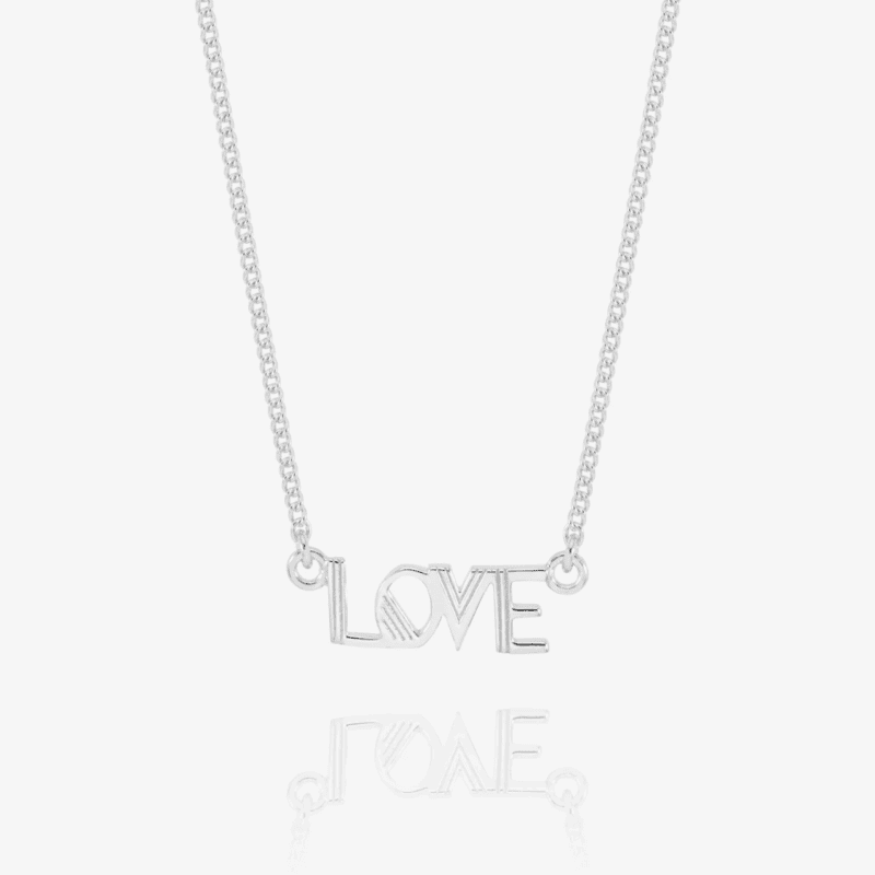 Silver Mini Art Deco Love Necklace - Rachel Jackson - Silverado Jewellery