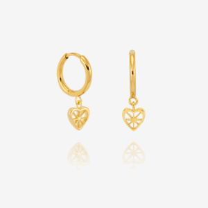 Love Story Heart Huggie Hoop Earrings - Rachel Jackson - Silverado Jewellery