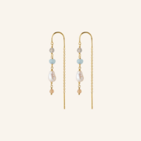 Mellow Blue Earchains - Pernille Corydon - Silverado Jewellery