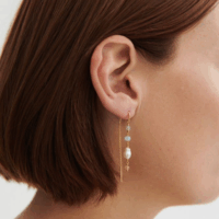 Mellow Blue Earchains - Pernille Corydon - Silverado Jewellery