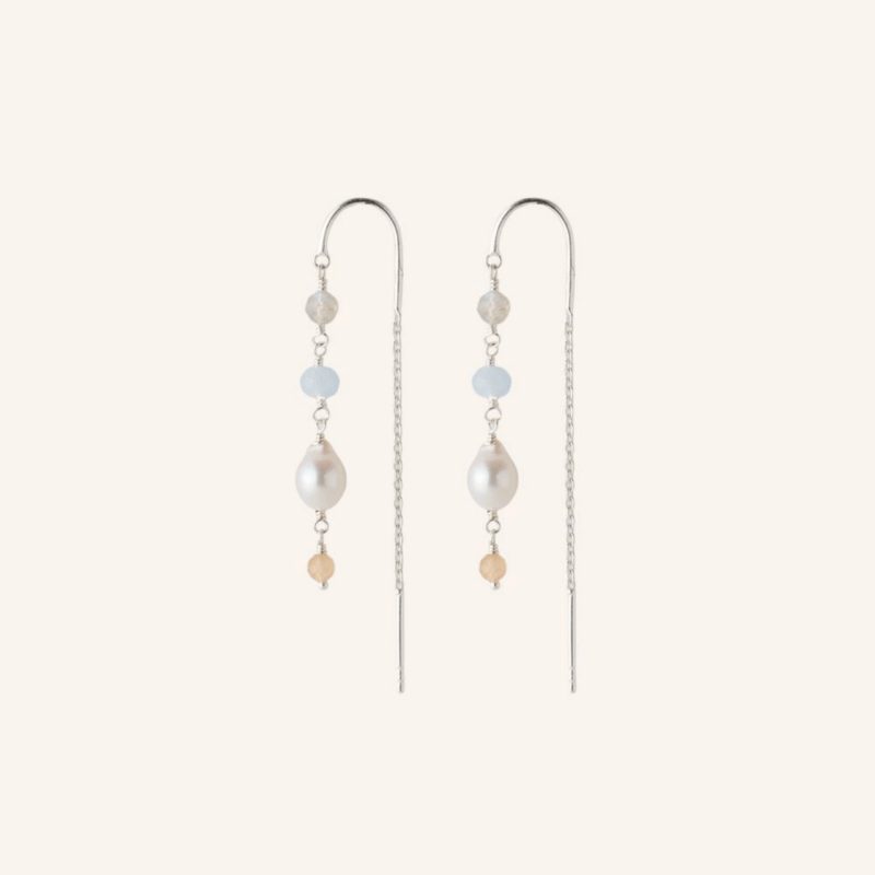 Silver Mellow Blue Earchains - Pernille Corydon - Silverado Jewellery