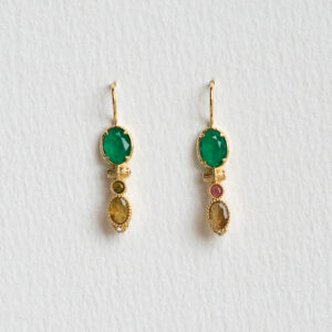 drop earrings with green stones - Amie Paris - Silverado Jewellery