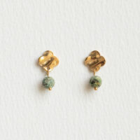 Stud earrings with neutral toned drops - Amie Paris - Silverado Jewellery