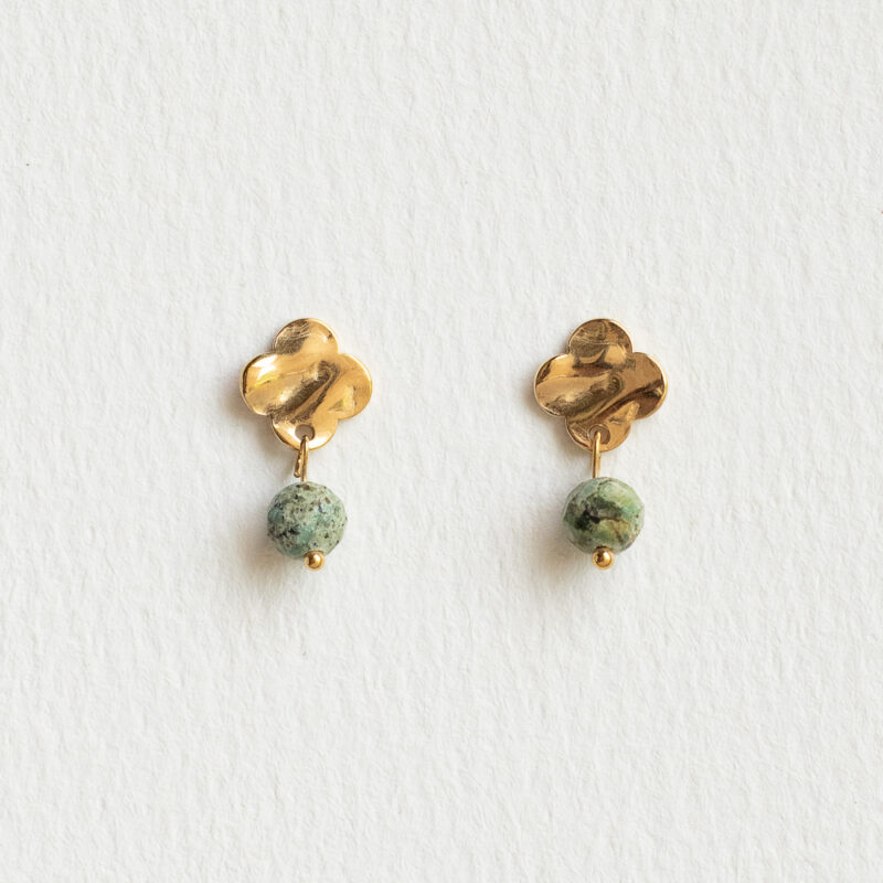 Stud earrings with neutral toned drops - Amie Paris - Silverado Jewellery