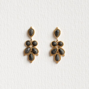 grey leaf drop earrings - Amie Pais - Silverado Jewellery