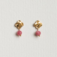 Stud earrings with pink drops - Amie Paris - Silverado Jewellery