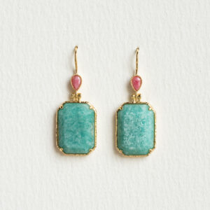 Blue Amazonite Drop Earrings - AMIE Paris - Silverado Jewellery
