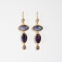 Purple Gemstone drop earrings - Amie Paris - Silverado Jewellery