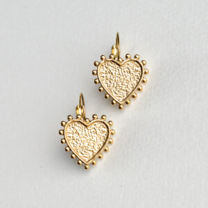 Textured heart hoop earrings - Amie Paris - Silverado Jewellery