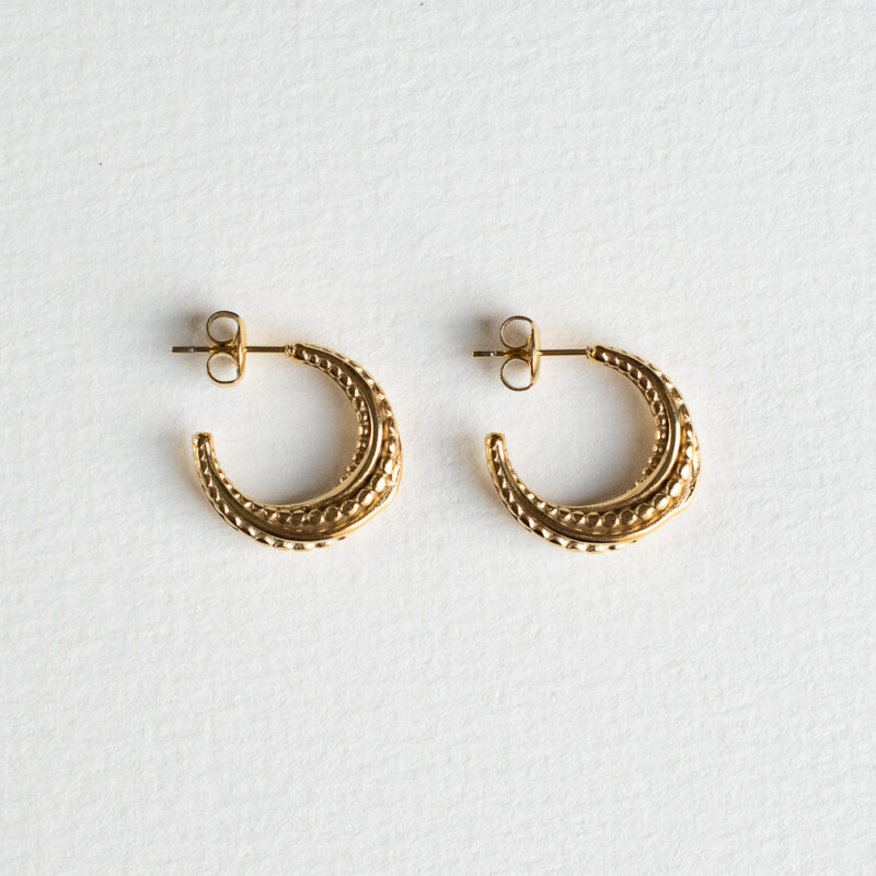 Textured twisted hoop earrings - Amie Paris - Silverado Jewellery
