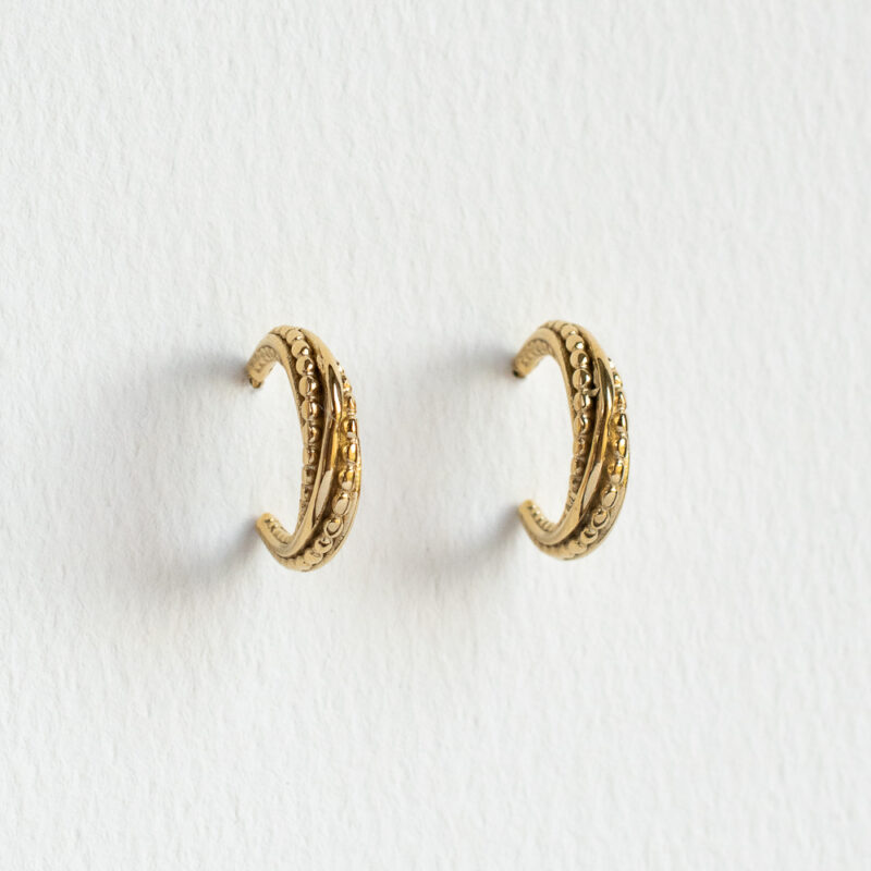 Textured twisted hoop earrings - Amie Paris - Silverado Jewellery