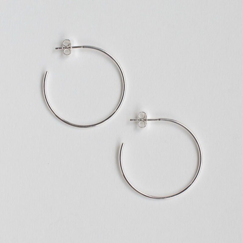 Silver simple 30mm hoop earrings - Silverado Classics - Silverado Jewellery