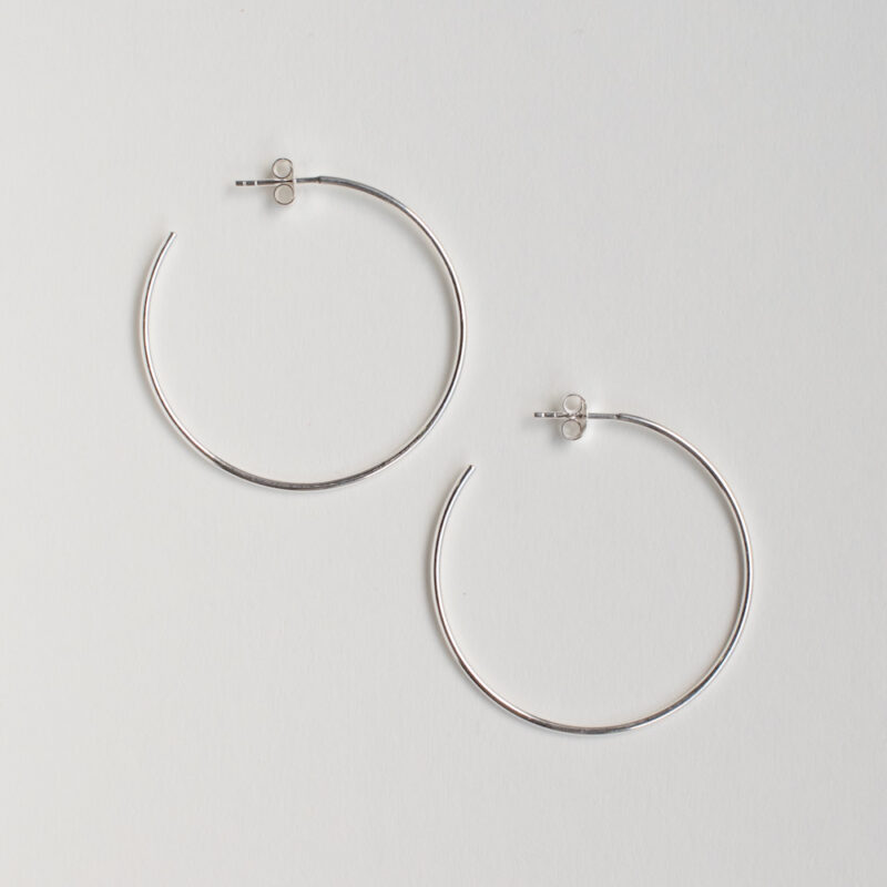 Silver simple 40mm hoop earrings - Silverado Classics - Silverado Jewellery