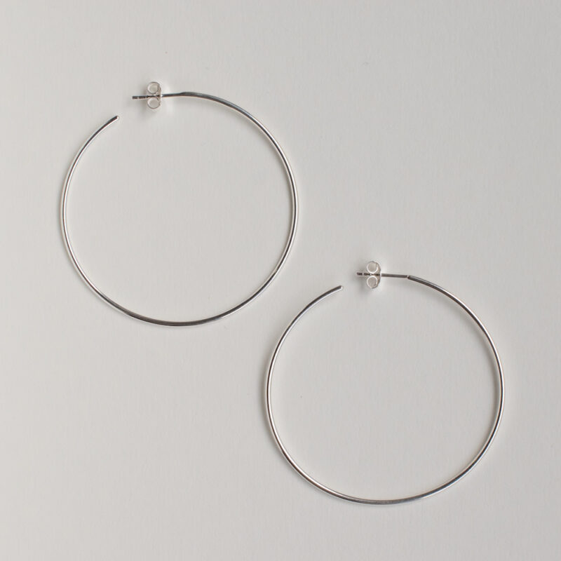 Silver simple 50mm hoop earrings - Silverado Classics - Silverado Jewellery