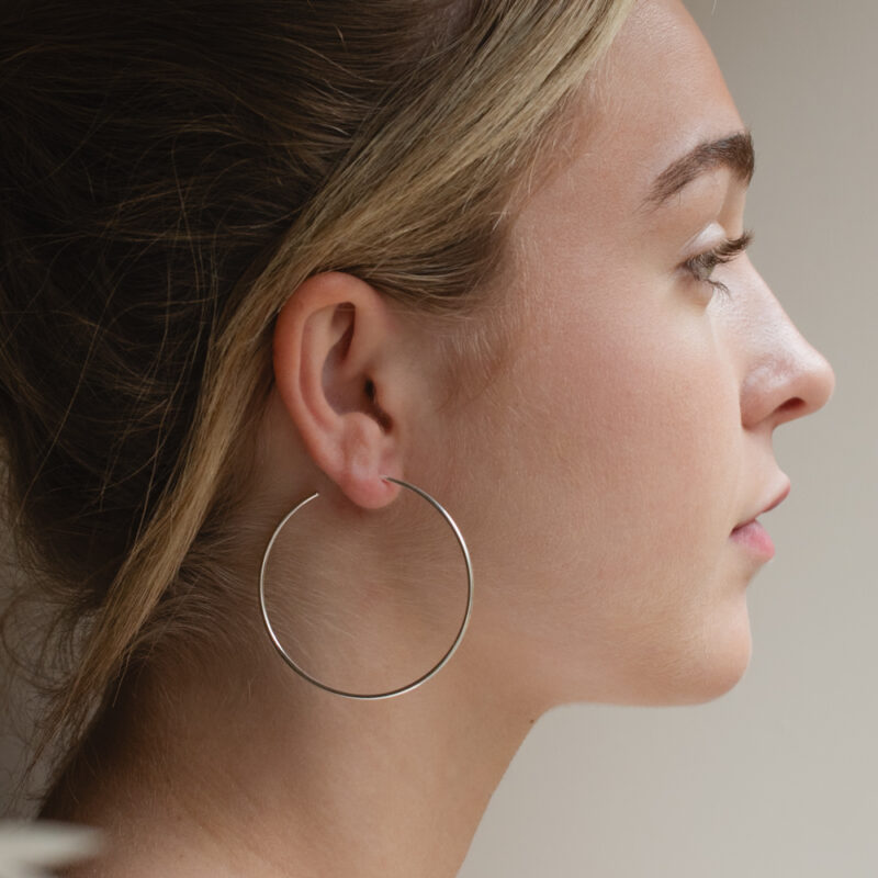 Silver simple 50mm hoop earrings - Silverado Classics - Silverado Jewellery