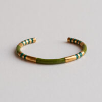 Green and gold cuff bangle - Amie Paris - Silverado Jewellery