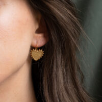 Textured heart hoop earrings - Amie Paris - Silverado Jewellery
