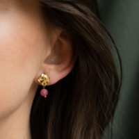 Stud earrings with pink drops - Amie Paris - Silverado Jewellery