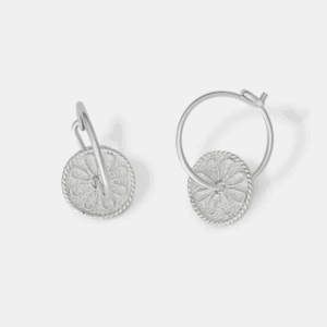 Silver Daisy Hoop Earrings - One & Eight - Silverado Jewellery