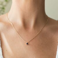 9ct gold blue sapphire necklace - Lucier Jewellery - Silverado Jewellery 9ct gold blue sapphire necklace - Lucier Jewellery - Silverado Jewellery