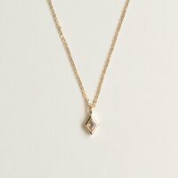 9ct gold white topaz diamond shape necklace - Luceir Jewellery - Silverado