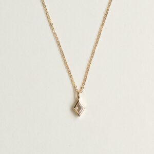 9ct gold white topaz diamond shape necklace - Luceir Jewellery - Silverado