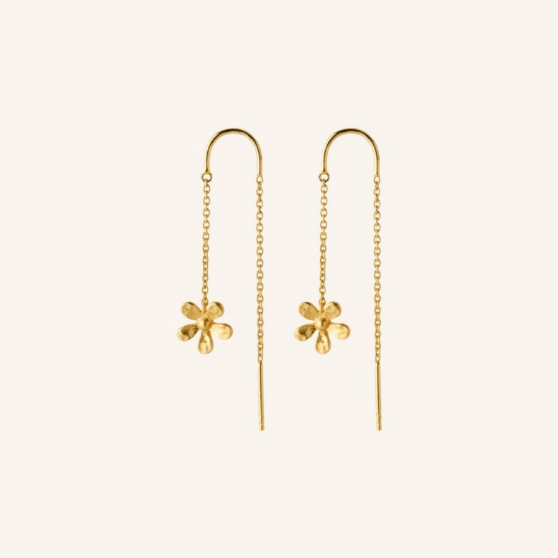 wild poppy earchains - Pernille Corydon - Silverado Jewellery