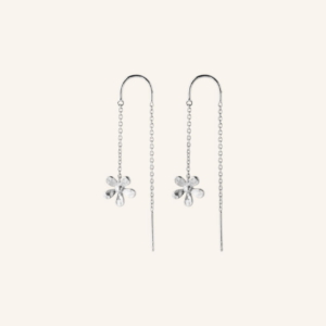 Silver wild poppy earchains - Pernille Corydon - Silverado Jewellery