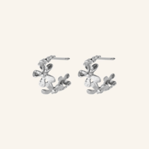Silver wild poppy hoop earrings - Pernille Corydon - Silverado Jewellery