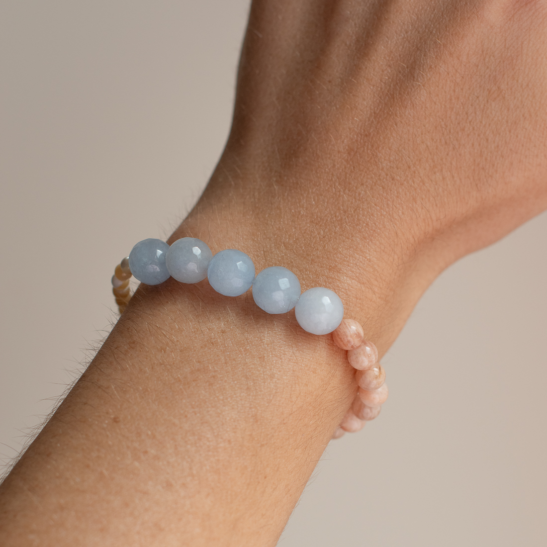 aquamarine beaded bracelet - Paloma - Silverado Jewellery