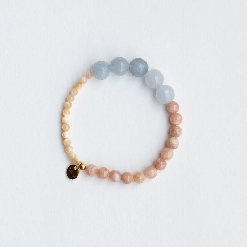 aquamarine beaded bracelet - Paloma - Silverado Jewellery