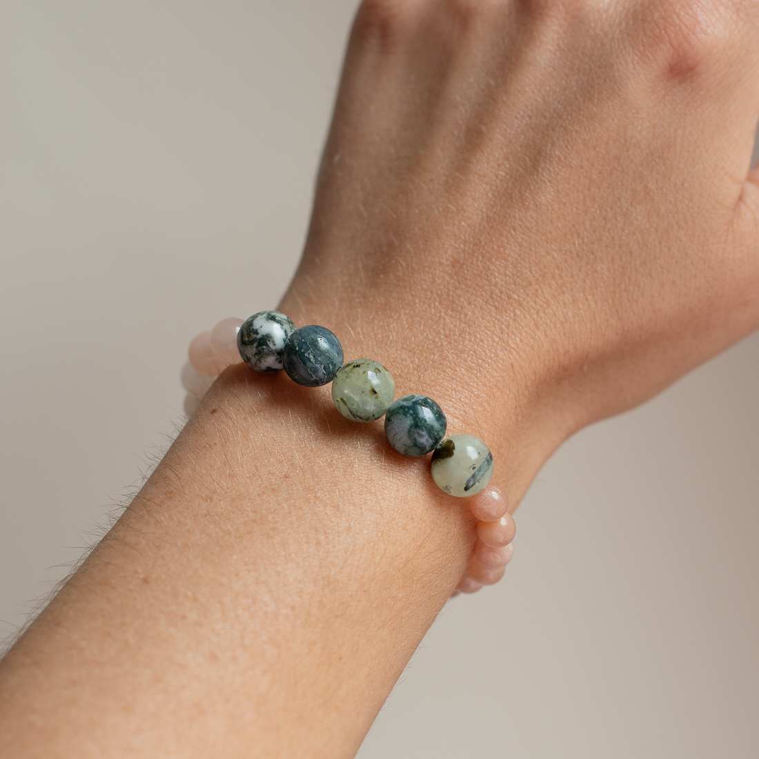 moss agate beaded bracelet - Paloma - Silverado Jewellery