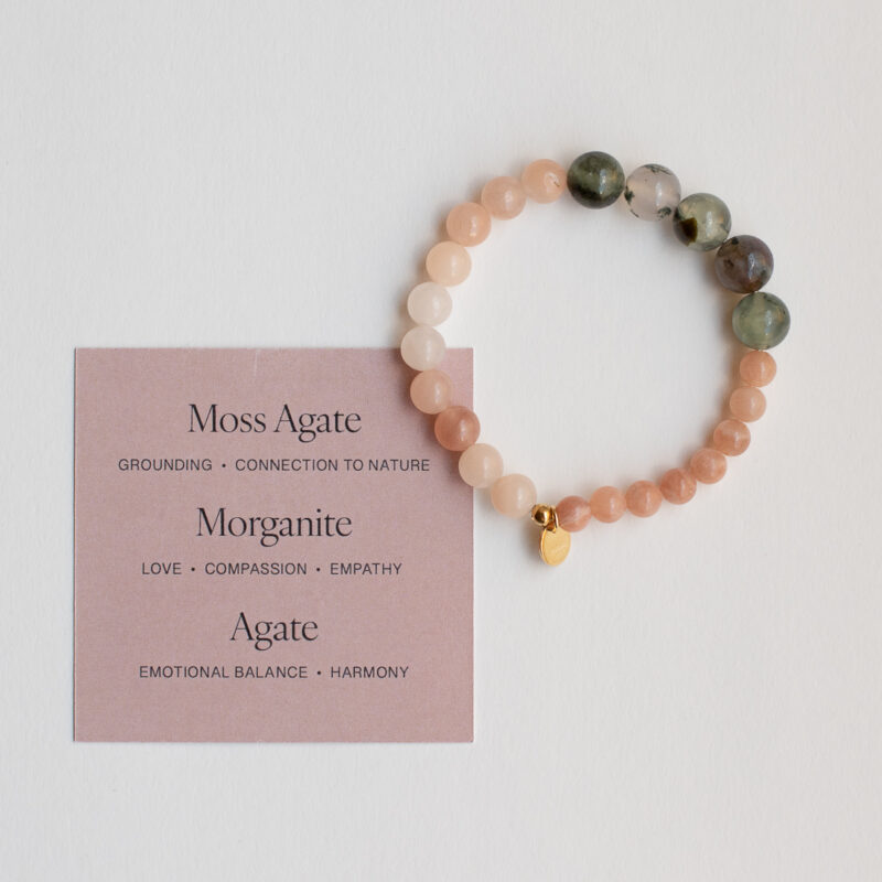 moss agate beaded bracelet - Paloma - Silverado Jewellery