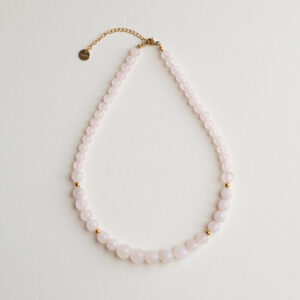 rose quartz beaded necklace - Paloma - Silverado Jewellery