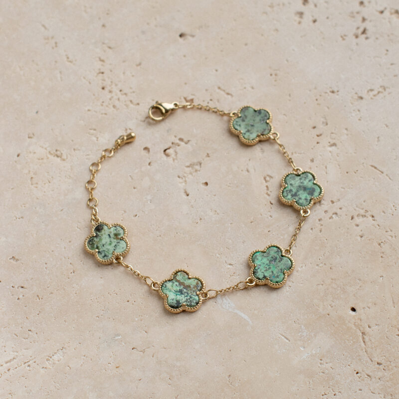 Large green flower bracelet - Amie Paris - Silverado Jewellery