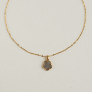 Labradorite Flower Pendant Necklace - AMIE Paris - Silverado Jewellery