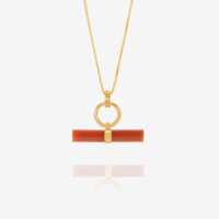 Vitality Carnelian T Bar Necklace - Rachel Jackson - Silverado Jewellery
