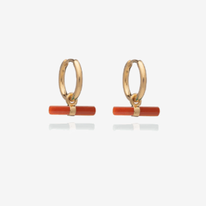 Rachel Jackson Vitality Carnelian T Bar Huggie Hoop Earrings Vitality Carnelian T Bar Huggie Hoop Earrings - Rachel Jackson - Silverado Jewellery