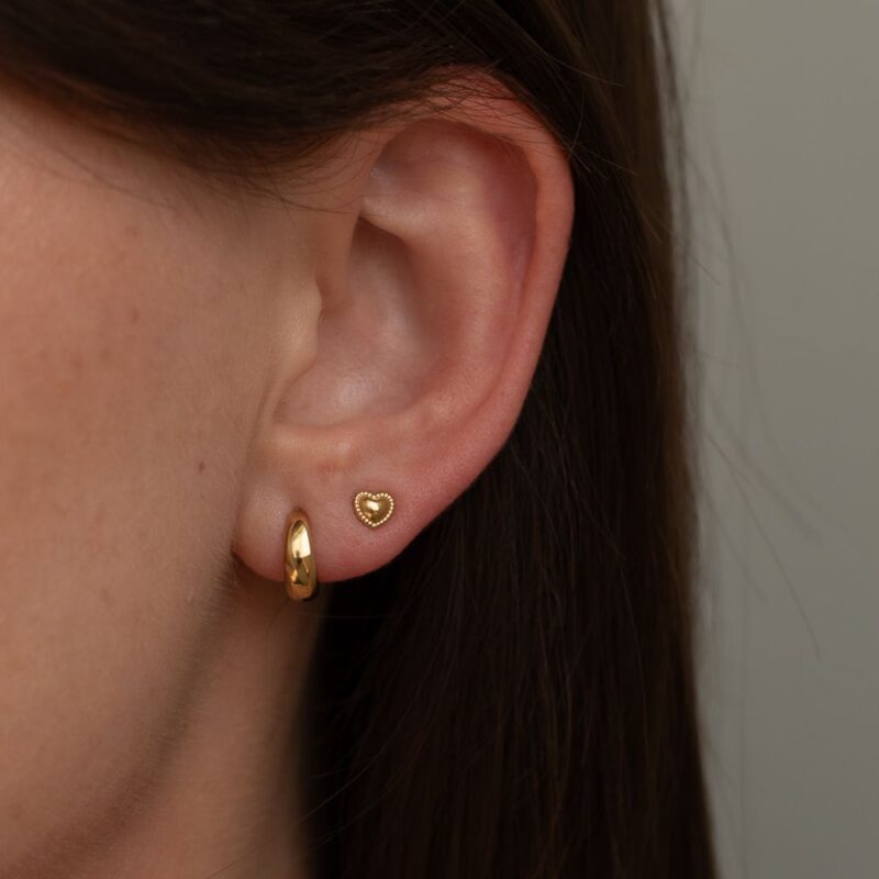 Heart stud and hoop earring set - AMIE Paris - Silverado Jewellery