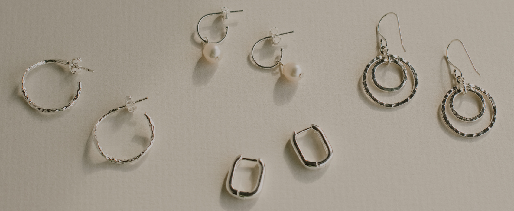 Silver Heart Drop Earrings