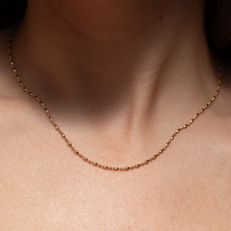 oval pebble chain necklace - AMIE Paris- Silverado Jewellery