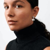 Silver autumn leaf drop earrings - Pernille Corydon - Silverado Jewellery