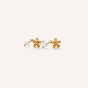 moonstone wild poppy stud earrings - Pernille Corydon - Silverado Jewellery