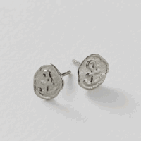 silver Anchor token stud earrings - Alex Monroe - Silverado Jewellery